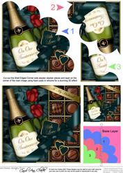 Husband Anniversary Champers Chocs N Roses Shell Edged