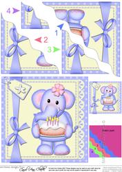 Lola Elephant's Birthday Cake Wavy Corner Side Stacker
