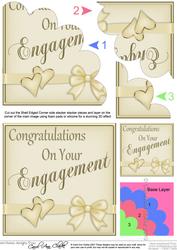 Hearts and Bow Engagement Shell Edged Corner Side Stacker