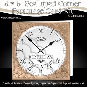 8x8 Birthday Clock Kit with Scalloped Corners
