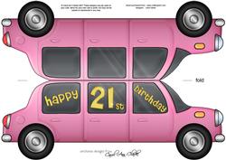 Large Dl 21st Birthday Stretch Limo Shaped Card