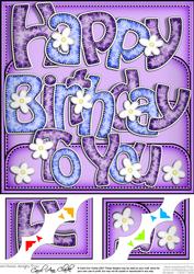 8 x 8 Happy Birthday Scalloped Corner Topper