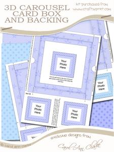 3D Baby Boy Carousel Coordinating Card Box Kit