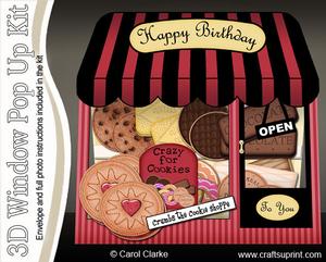 3D Crumbs the Cookie Shoppe Window Pop Up Card Decoupage