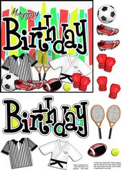 Birthday Sports N Games Quick Card with 3D Decoupage