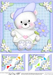 8 x 8 Teddy Ed's Letter Scalloped Corner Topper