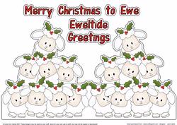 Merry Christmas to Ewe! Shaped Card
