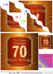70th Birthday Grandad Beer Label Wavy Corner Side Stacker