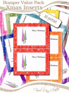 Bumper Value Pack of A6 Portrait Christmas Inserts