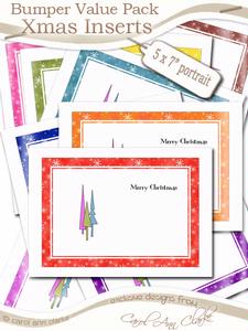 Bumper Value Pack of 5 x 7" Portrait Christmas Inserts