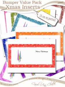 Bumper Value Pack of 15 cm Square Portrait Christmas Inserts