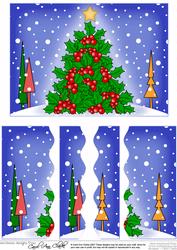 Holly Jolly Christmas Tree Wavey Edged Side Stacker