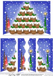 Figgy Pudding Christmas Tree Wavey Edged Side Stacker