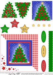 Holly Jolly Christmas Tree! Quick Card with Decoupage
