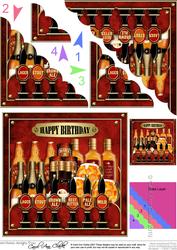 Birthday at the Pub Scallop Corner Side Stacker Topper