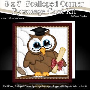 8 x 8 Wise Owl Graduate Scalloped Corner Kit