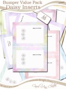 Bumper Value Pack of Pretty Daisy A6 Inserts