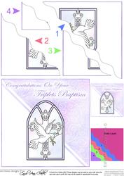 Triplets Baptism Day Wavy Corner Side Stacker Topper