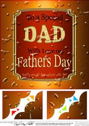8 x 8 Fathers Day Beer Label Scalloped Corner Topper