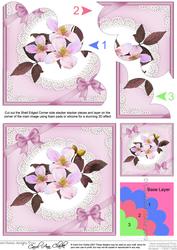Clematis and Lace Shell Edged Corner Side Stacker