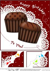 8 x 8 Chocolate Birthday Scalloped Corner Topper