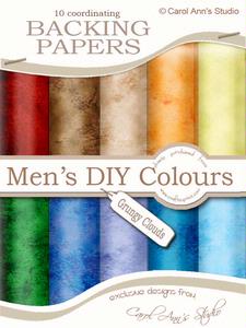 Men's Grungey Clouds Backing Paper Set