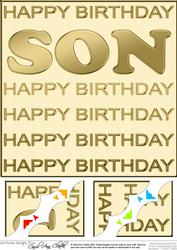 8 x 8 Birthday Son Scalloped Corner Topper