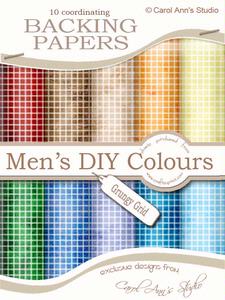 Men's Grungey Grid Backing Paper Set