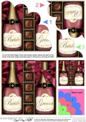 Bride & Groom Champers N Chocs Shell Edged Corner Side Stack