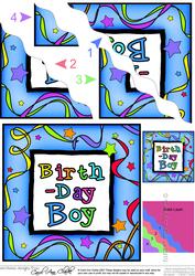 Birthday Boy Wavy Corner Side Stacker Topper