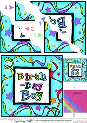 Birthday Boy Wavy Corner Side Stacker Topper