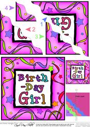 Birthday Girl Wavy Corner Side Stacker Topper