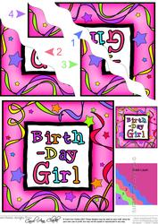 Birthday Girl Wavy Corner Side Stacker Topper