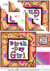 Birthday Girl Wavy Corner Side Stacker Topper
