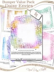 Bumper Value Pack of Square Daisy Envelopes