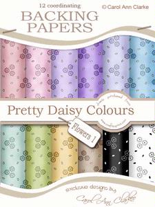 Flowers Backing Papers in Pretty Daisy Colours
