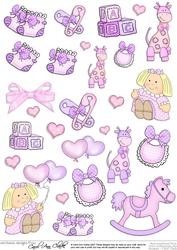 New Baby Girl Decoupage Designs