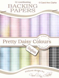 Gingham Backing Papers in Pretty Daisy Colours