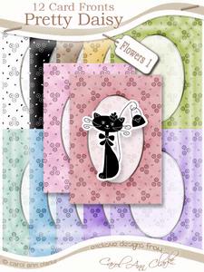 Flowers Card Fronts Set in Pretty Daisy Colours