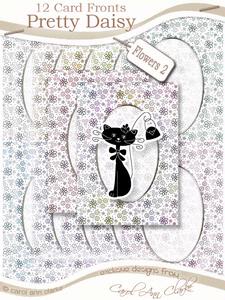 Flowers Card Fronts Set in Pretty Daisy Colours