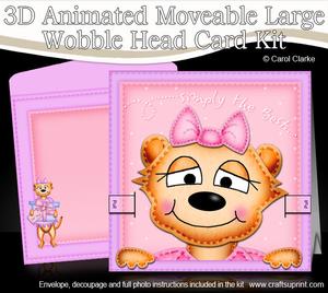 3D Mia Meerkat Animated Large Wobble Head Card Kit