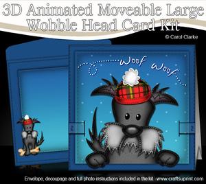 3D Hamish Scottie Dog Animated Large Wobble Head Card Kit