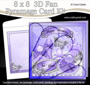8 x 8 Birthday Perfume, Lace N Butterflies Fan Pyramage Kit