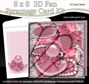 8 x 8 Perfume Lace N Pearls Fan Pyramage Kit