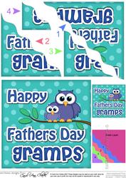 Owl Felties Gramps Fathers Day Wavy Corner Side Stacker