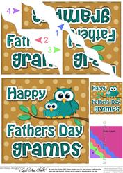 Owl Felties Gramps Fathers Day Wavy Corner Side Stacker