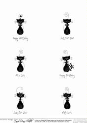Kool Kats Black & White Digital Image Stamps