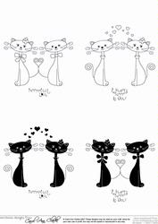 Kool Kats Black and White Digital Image Stamps