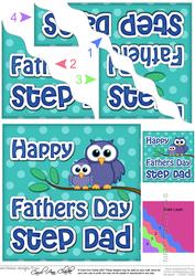 Owl Felties Step Dad Fathers Day Wavy Corner Side Stacker