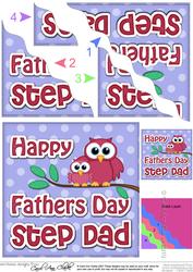 Owl Felties Step Dad Fathers Day Wavy Corner Side Stacker